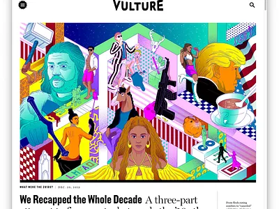 Recaping the decade art colors crosshatching drawing editorialillustration illustration illustrator lines minimal newyorkmagazine vector