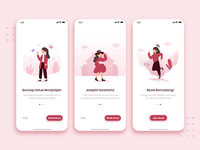 Onboarding Screen Travel App app flatdesign illustration onboard onboarding screen onboarding ui ui ux vector