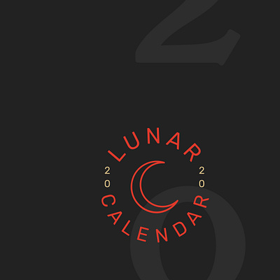 2020 Lunar Calendar graphic design lunar calendar moon print print design printing red seal typography