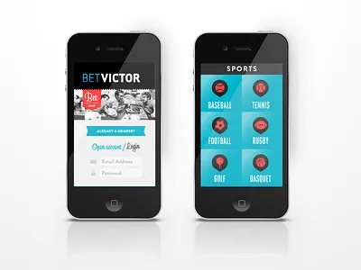 Bet Victor betting games mobile app ui ux