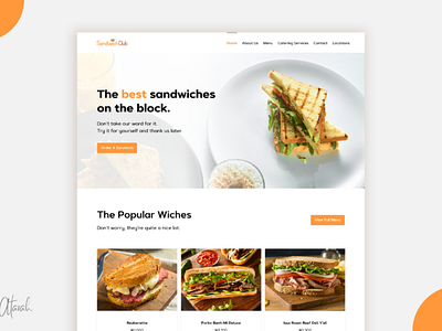 SandwichClub Landing Page UI app figma minimal product design restaurant restaurant ui restaurant website ui ui design uiux user experience user interface ux web design web ui xd ui ux design