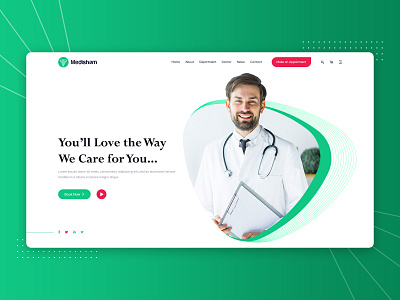 Health Medical Clinic PSD WebTemplate clean web template design green health care illustration landing page medical template minimal web template psd web template red ui ui ux ui design ui ux designer ux ux design web template design