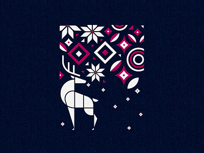 jolly animal celebrate christmas december deer geometric holiday jolly minimal new year pattern shape snow snowflake winter xmas