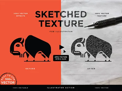 Vector Sketched Texture action add on adobe branding creative market effect illustration illustrator lettering sketch sketchbook texture type typography vector