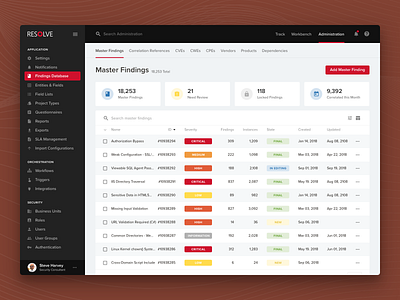 Data Table application cybersecurity data table grid product design table web app