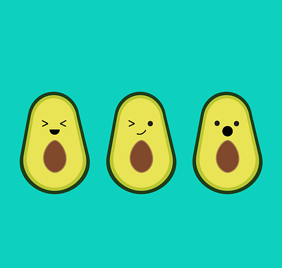 Funky Avocado cartoon design flat illustration vector