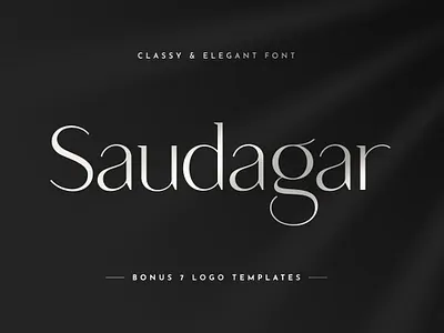 Saudagar Display Font + 7 Bonus Logos branding classic font classy design elegant elegant font font font design fonts graphic design lettering logo font retro font serif font serif fonts typeface typefaces typography vintage vintage font