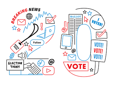 2020 U.S. Politics (2 of 2) 20 2020 america chicago collage election iconography icons politics type typography united states vote voting