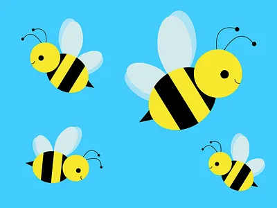 Busy Bees animation cartoon design flat illustration vector
