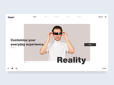 Hyper / Interactive Interface Design adaptable after effects animated animation artificial intelligence fashion interaction interactiondesign interactive interface landing page minimalistic ui minmal ui ui design uiux user interface virtual reality web web design