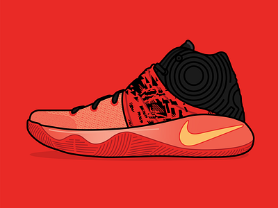 Kyrie 2 "Inferno" ballislife basketball illustraion inferno kicks kyrie kyrie 2 nba nike shoes sneakers sports uncle drew vector vector illustration