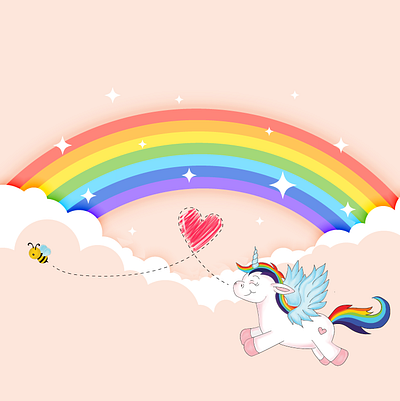 love frame unicorn bee