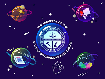 SGA BANNER V.1 art association blue design government illustration moon moons orange planets purple red space stars white
