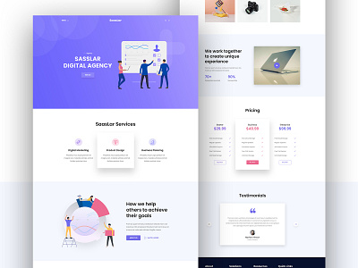 Digital Agency Landing Page 2020 trend agency branding colorful corporate agency illustration dribbble best shot gradient illustration landing page design minimal minimal clean new trend popular trending graphics startup trendy