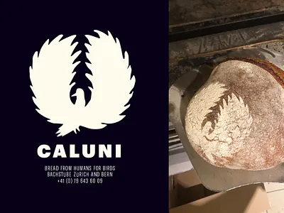 CALUNI BREAD backery bird bread food app foodie logo logo design typography