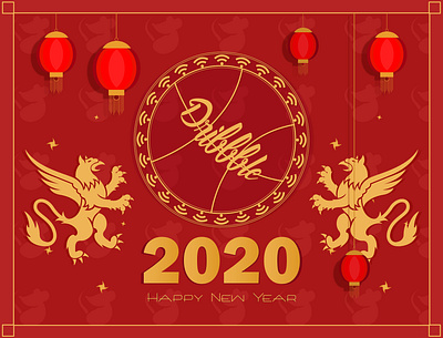 Happy New Year 2020 background chinese new year design hellodribbble icon illustration logo new year vector