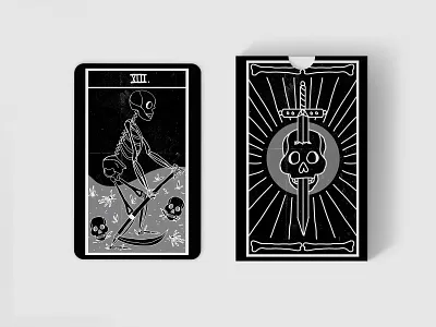 SkeleTarot de Marseille black and white illustration inktober skeleton tarot tarot card tarot deck