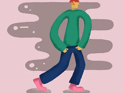 Self Potrait design editorial illustration flat folkart hand drawn illustration