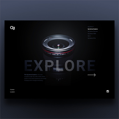 Photographer Website Concept concept ui website design