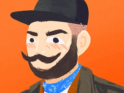 New Year, Slightly Newer Me illustraion moustache portraits selfie