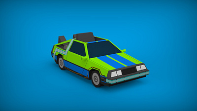 Delorean 3d 3d art 3d artist app car cg design game game art icon illustration