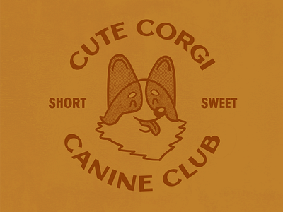 Cute Corgi Canine Club badge brand corgi dog illustration logo ruff