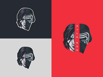 Kylo Ren badge darth vader darthvader illustration kylo mascot mascotlogo sith skywalker starwars yoda