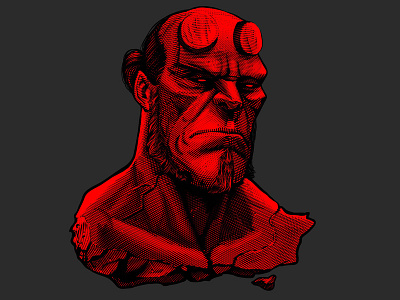 Helboy adobeillustrator hellboy portrait