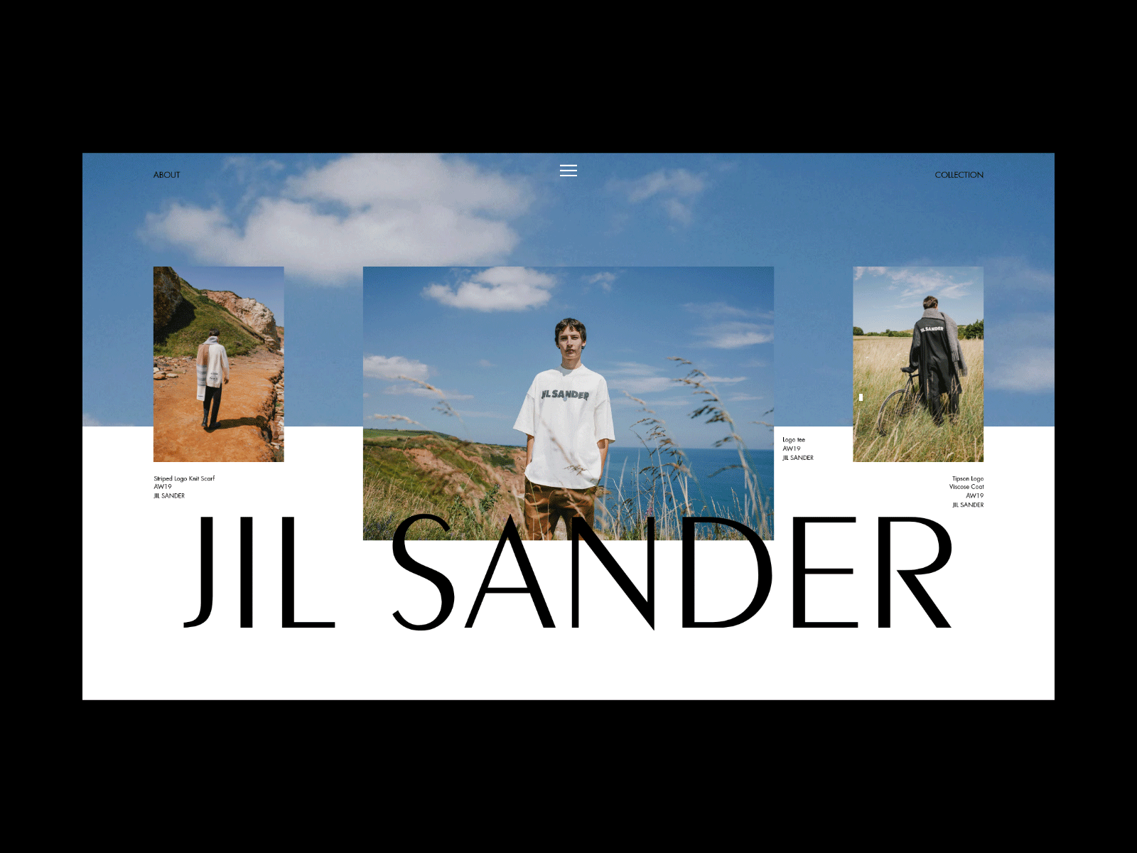 Fashion Editorial Concept - Jil Sander AW19 clean concept fashion fashion brand interface layout minimal promo typography ui ux web website