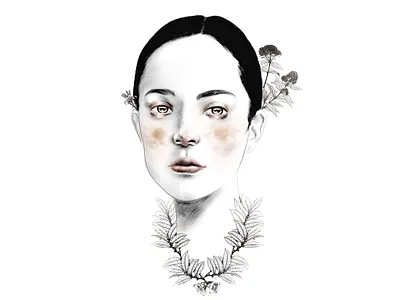 Nature Woman No 6 beauty blackandwhite drawing fashion fashion illustration fashion illustrator illustration illustration colombia portrait woman