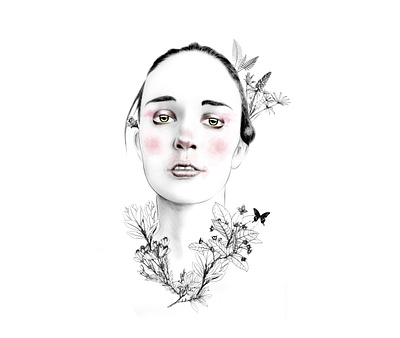 Nature Woman No 7 beauty blackandwhite drawing fashion fashion illustration fashion illustrator illustration colombia nature portrait woman portrait