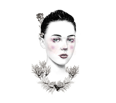 Nature Woman No 5 beauty blackandwhite drawing fashion illustration fashion illustrator illustration colombia nature portrait woman woman portrait