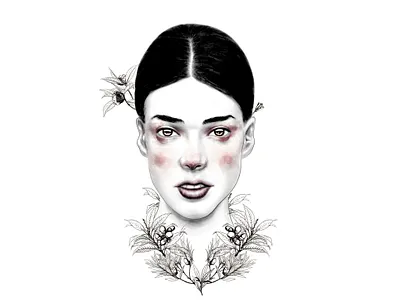 Nature Woman No 8 beauty blackandwhite drawing fashion fashion illustration illustration colombia nature portrait woman woman portrait