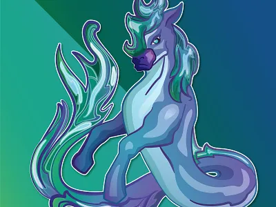 Nokk adobe illustrator animals creature design horse illustration kelpie mythical mythical creature nokk vector water horse