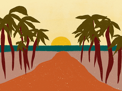 beach on mars art beach digital art digital drawing digital illustration drawing illustration illustration artist landscape landscape design landscape illustration nature nature design sunset