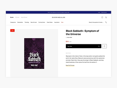 Overindulge - Buy Books Product Page Exploration - E-commerce book book store books bookshop bookstore commerce design e commerce ecommerce minimal minimalism shop shopping ui ux webshop