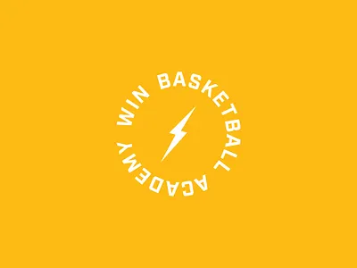 WIN Basketball Academy basketball basketball logo branding circle logo design fitness hoops identity identity design lightning bolt logo nba nike thunder thunderbolt training typography