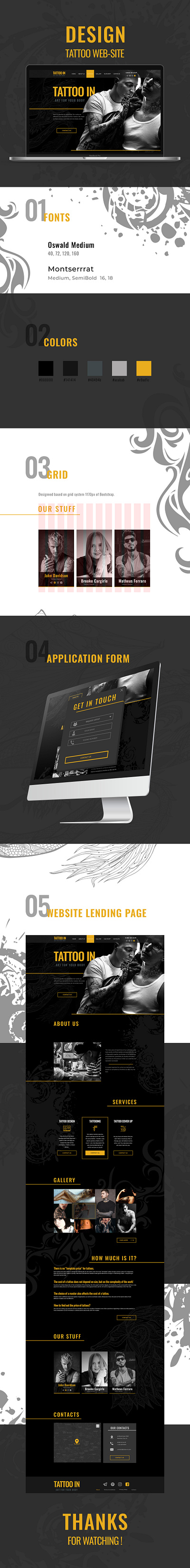 Tattoo - web design design landingpage studio tattoo uidesign web web design website