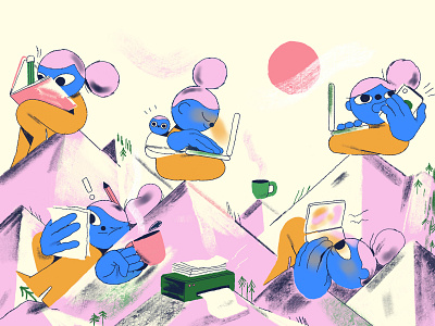 Remote Work Is The Future angellist blog post editorial illustration remote work startups