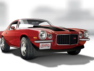 1973 Z28 adobe illustrator advertising camaro illustration musclecar publishing