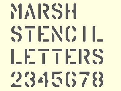 Marsh Stencil Letters font marsh stencil type design typeface