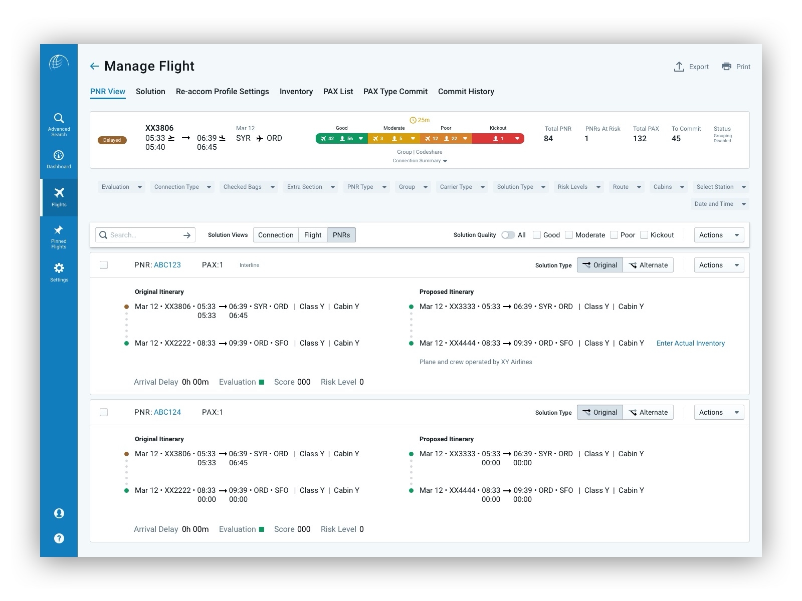 Passenger Itinerary 2.0 blueprint.js enterprise application list sketch tabs