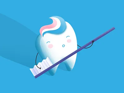 Funny character for pediatric dental office color colorful drawing illustration illustrator cc photoshop cc simple tooth trendy ui vector
