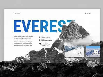 MT. EVEREST clean design minimal monochrome simple typography ui web website