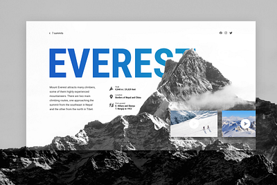 MT. EVEREST clean design minimal monochrome simple typography ui web website