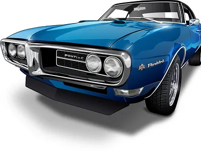 1968 Pontiac Firebird adobe illustrator automotive illustration musclecar publishing