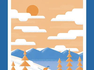 Lake Tahoe blue design graphic graphic design illustration lake tahoe logo orange poster retro ski skiing tahoe vector vintage