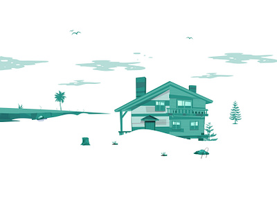 Green Cabin art artwork character animation character design digital art digital illustration drawing illustration illustration art illustrations landscape illustration vector illustration