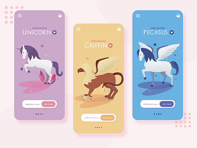 Mythological Shopping App Design 2 app branding commerce app design illustration shop shopping app ui ux vector