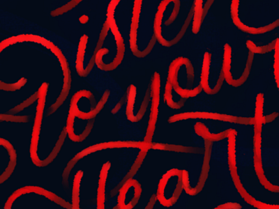 Listen. hand drawn type handlettering lettering